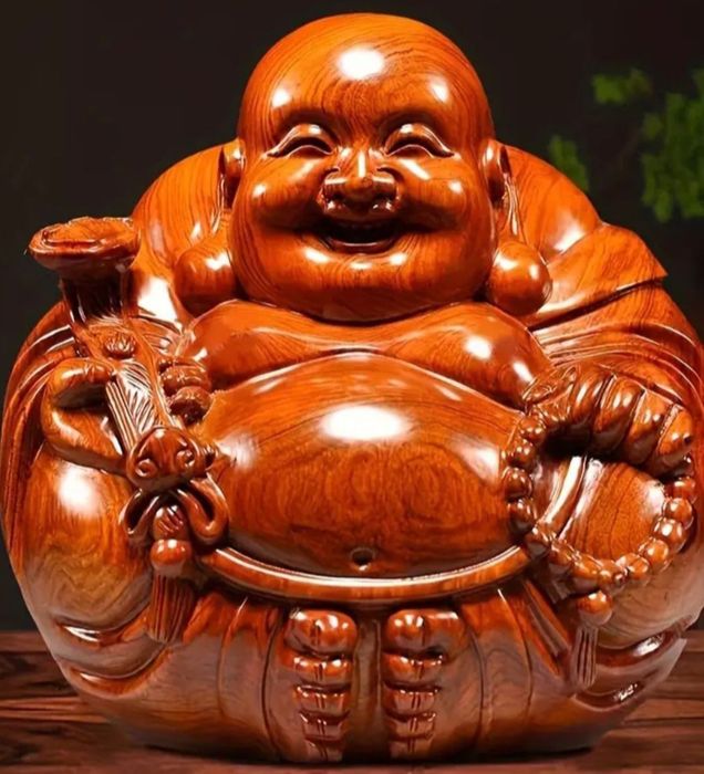 Sculptura Buddha lemn trandafir nou