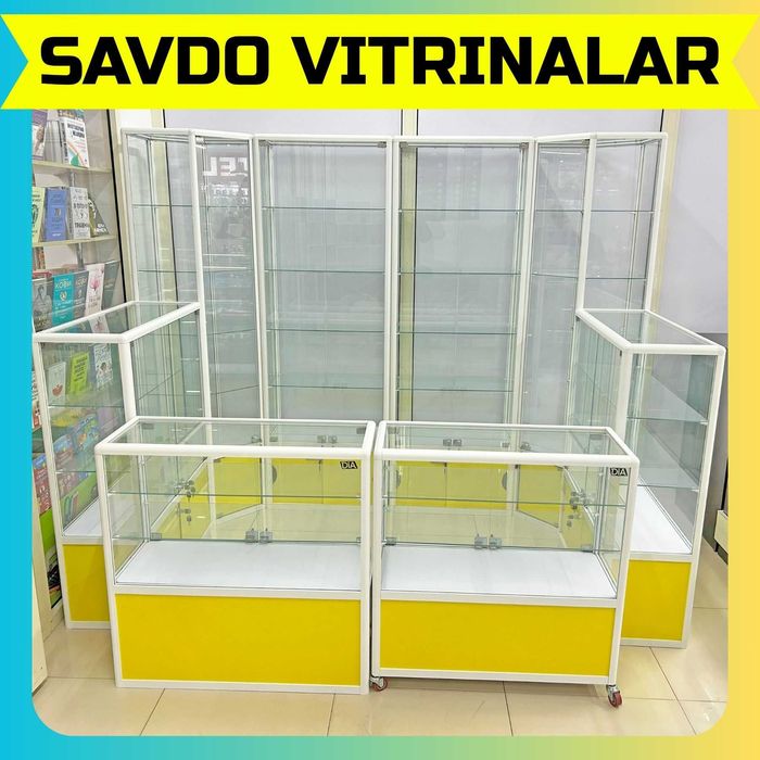 Прилавок витрина, стеклянная, metal oynaly vitrina va prilavkalar