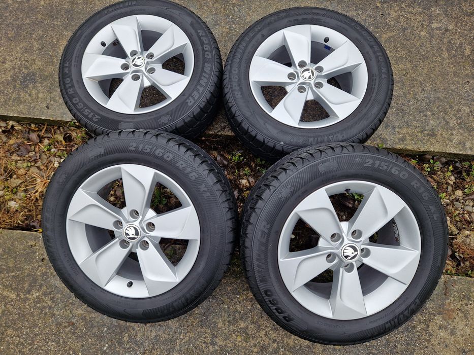 Jante 5x112 Skoda Superb anvelope iarna 215 60 16