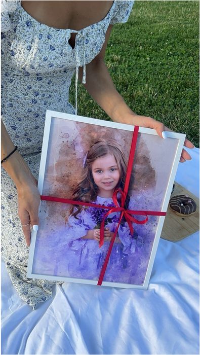 Tablou personalizat in stil pictura digitala watercolor cadou ideal
