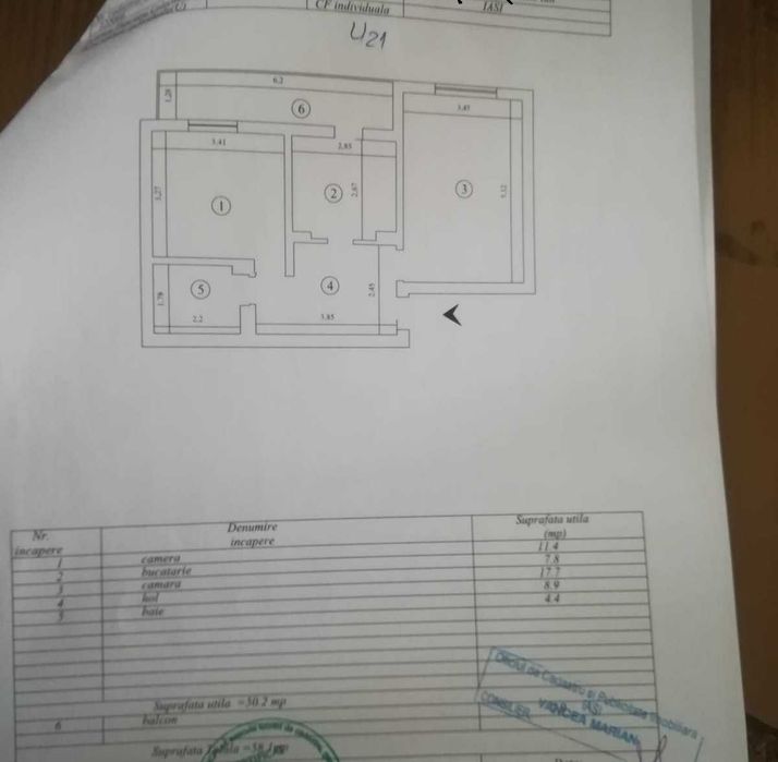 Pacurari, Stradela Canta, decomandat, 2 camere 58 mp + 1 boxa
