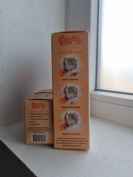 Paws Gluco – aparat măsurare glicemie câini/pisici + 2 cutii test