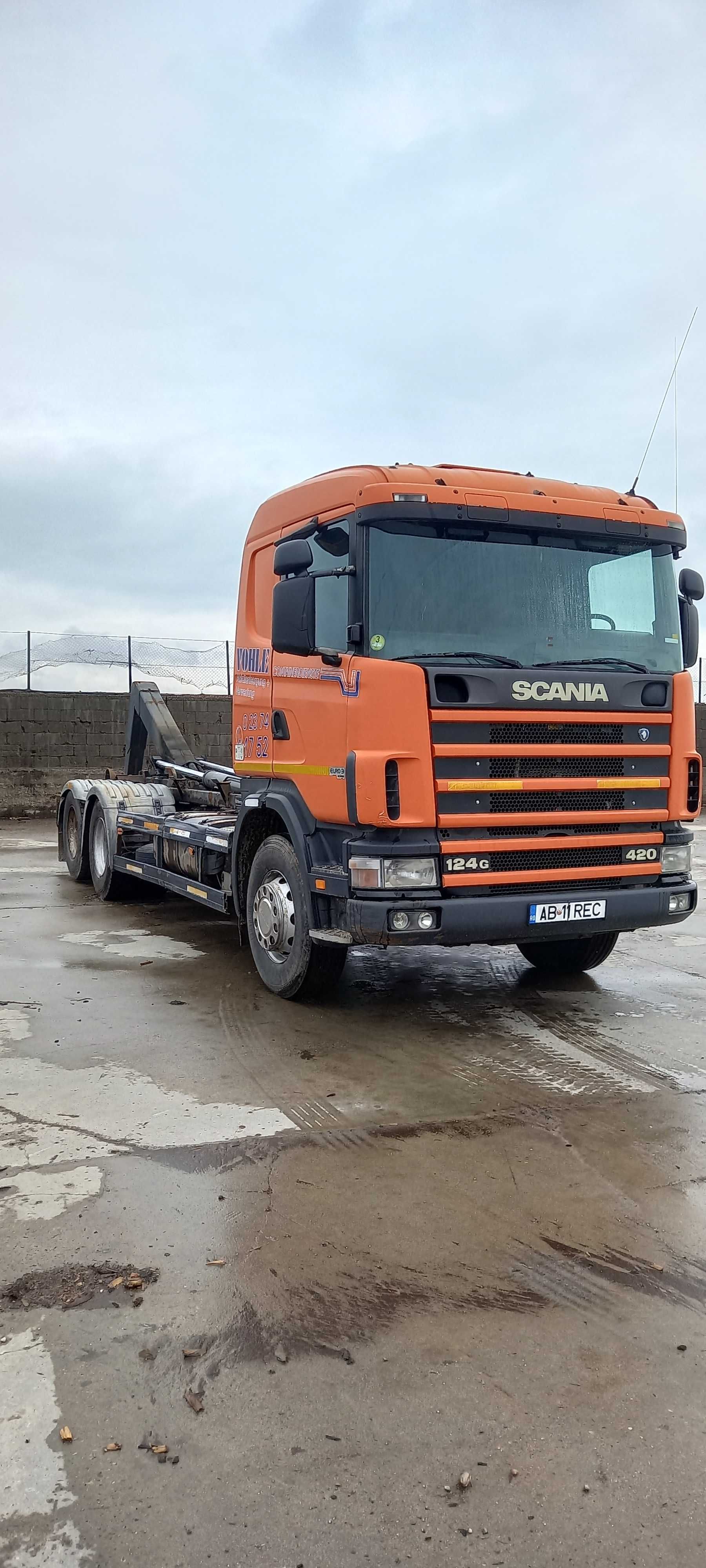 Camion transport container Scania R124