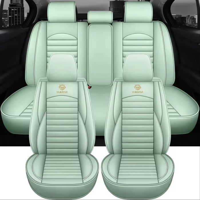 Huse auto universale (verde mentă) , piele ecologică /STOC LiMiTAT !!!