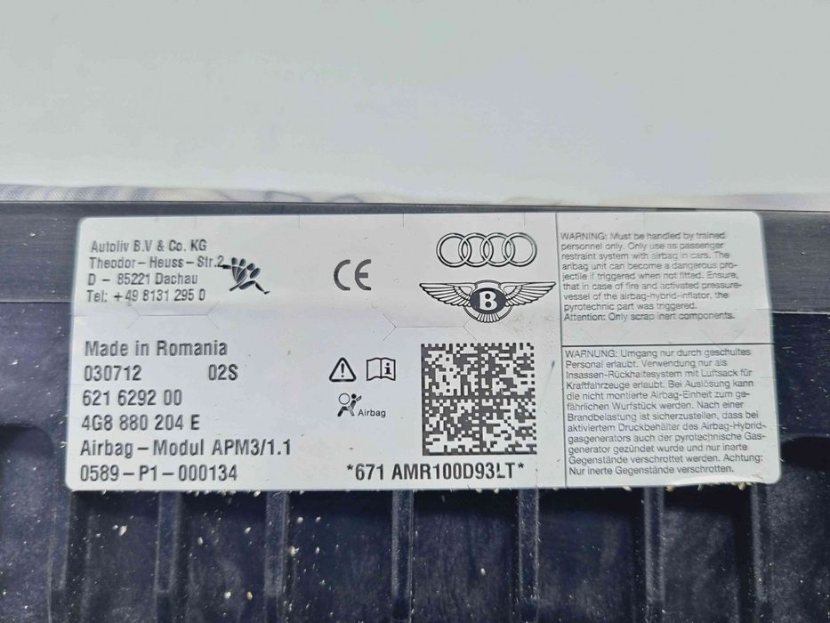 Airbag pasager Audi A8 D4 (4H2, 4H8, 4HC, 4HL) [Fabr 2009-2018] 4G888