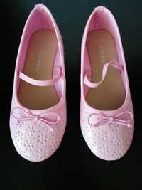 Pantofi NOI roz cu model cu floricele 33/34 (21 cm)