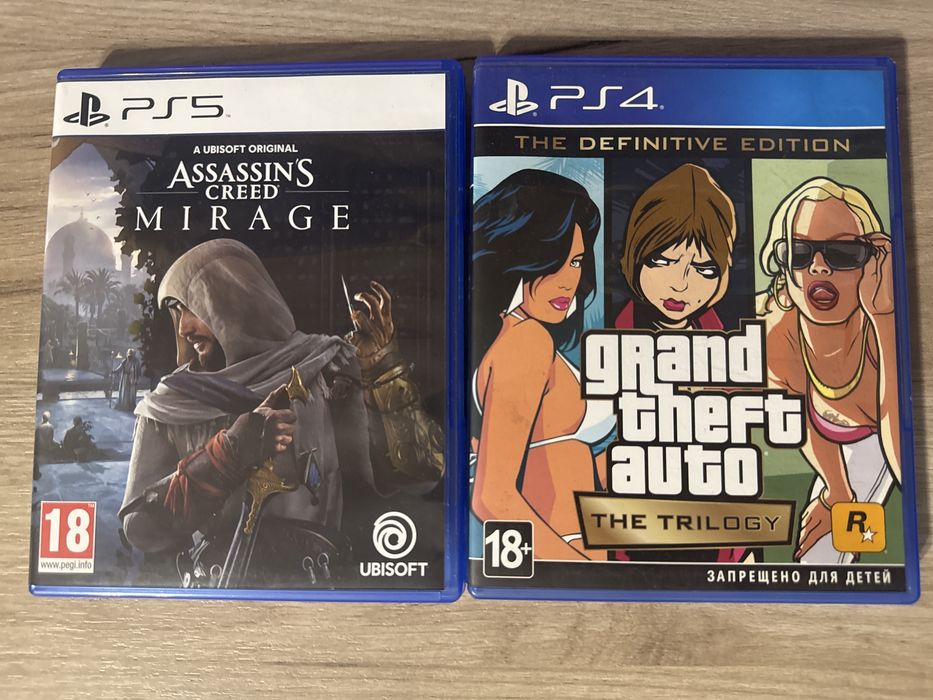 Assasin’s Creed Mirage (Рус суб) PS5, GTA Trilogy PS4