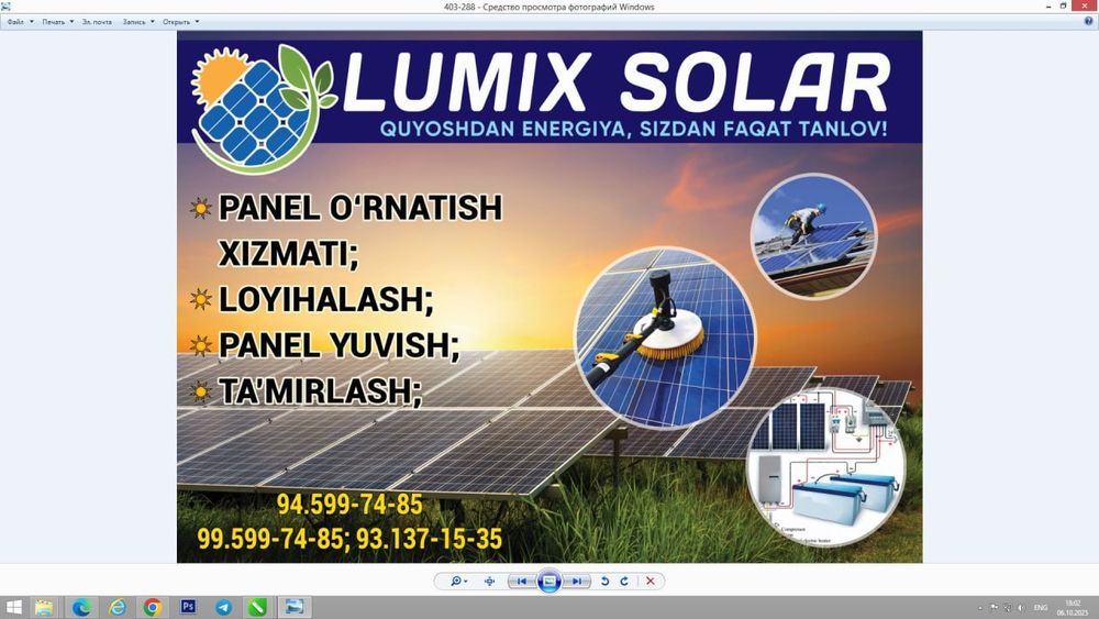 Quyosh panellar o'rnatamiz