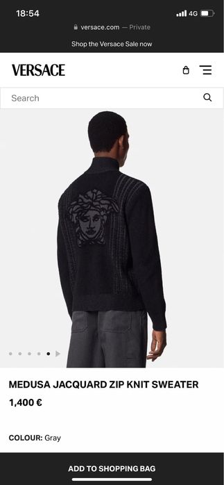 Bluza/hanorac original Versace, Medusa Jacquard Zip Knit sweather