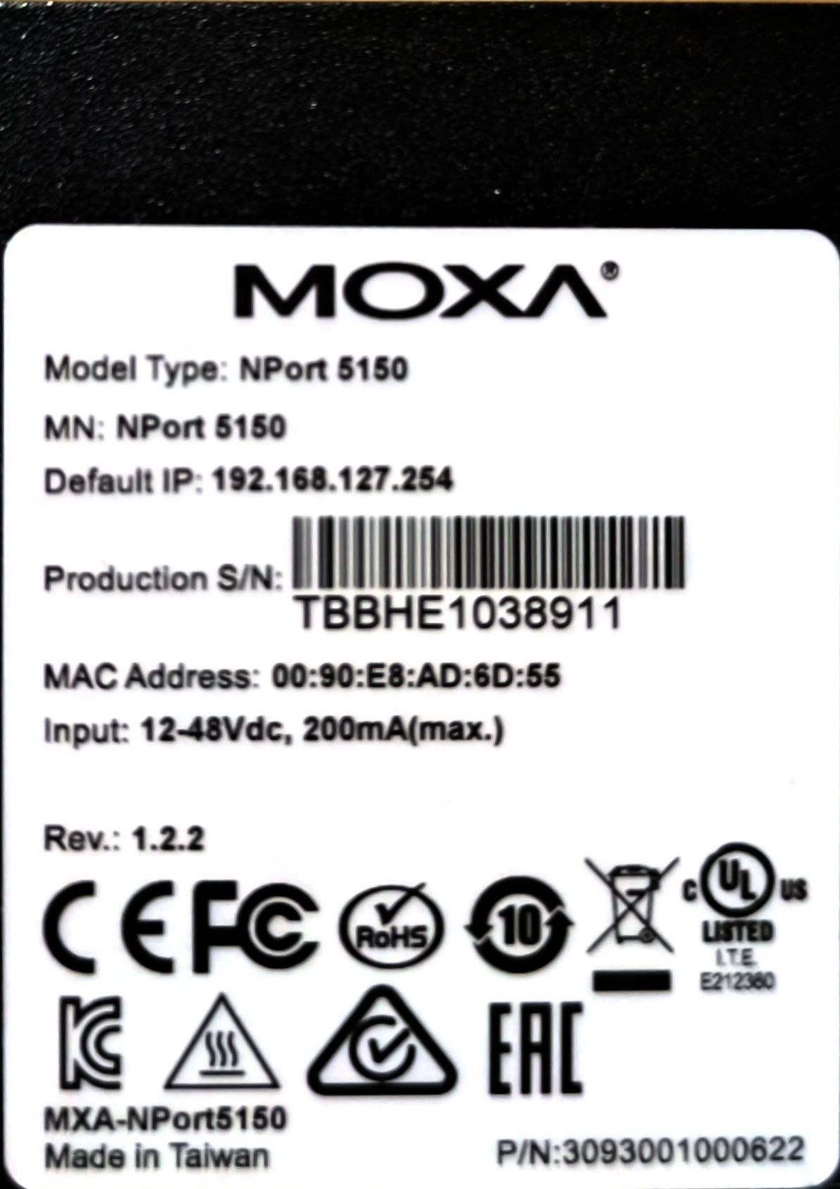 Преобразователь MOXA Nport 5150