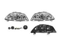 Set faruri tuning Seat Ibiza/ Cordoba 02.2002-05.2006 BestAutoVest partea Dreapta/ Stanga H1+H1 manual/electric, cu lumini pozitie LED, transparent argintiu
