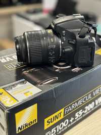 Aparat foto DSLR Nikon D5100, 16.2MP + Obiectiv 18-55mm