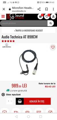 Microfon lavaliera Audio-Technica AT 898 cW