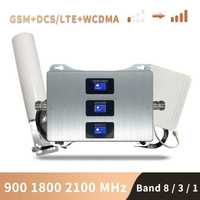 2G 3G 4G LTE Booster Усилвател GSM Сигнал 800~900~1800~2100 MHz