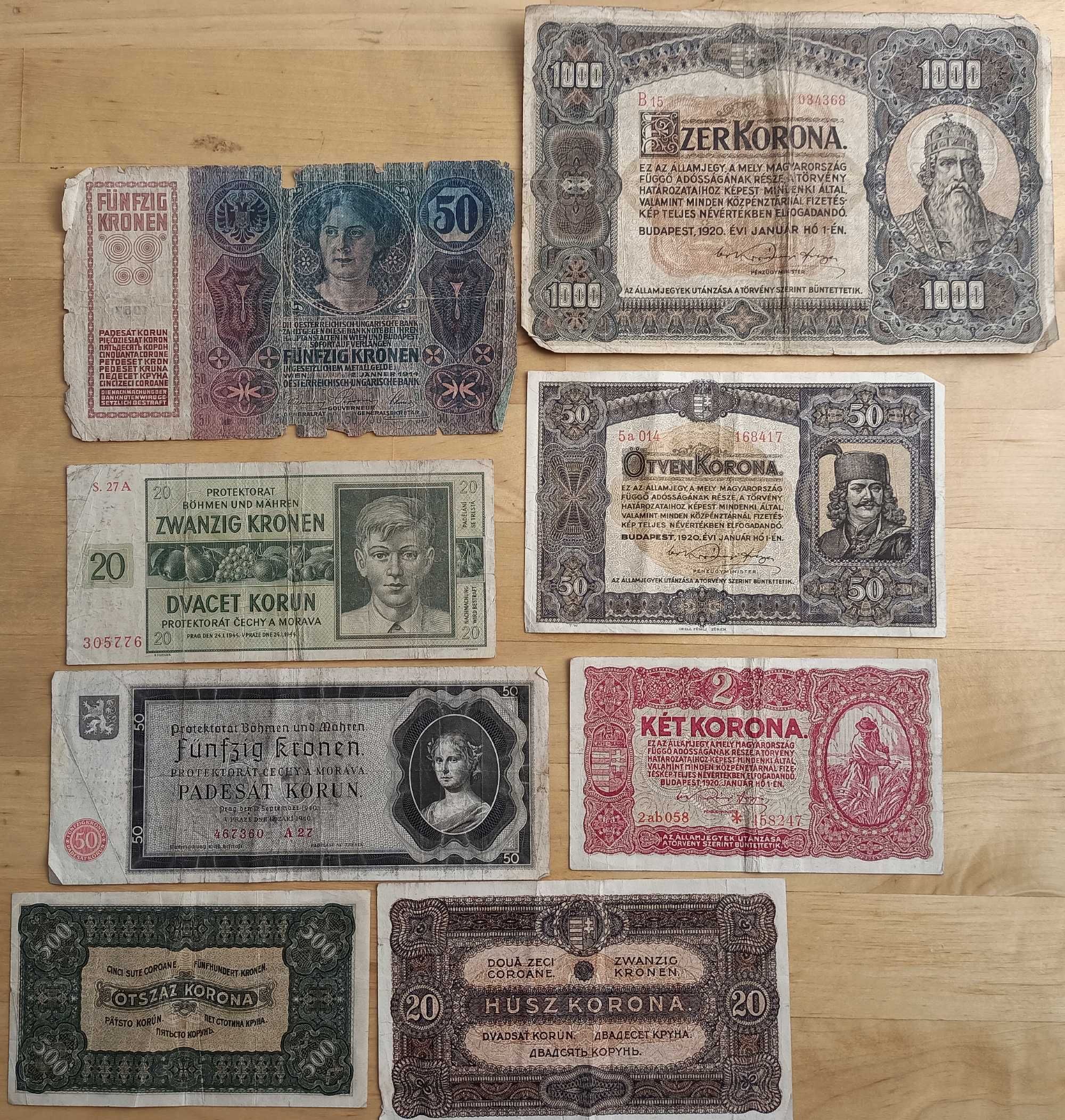 Bancnote Korona / Coroane vechi 1914