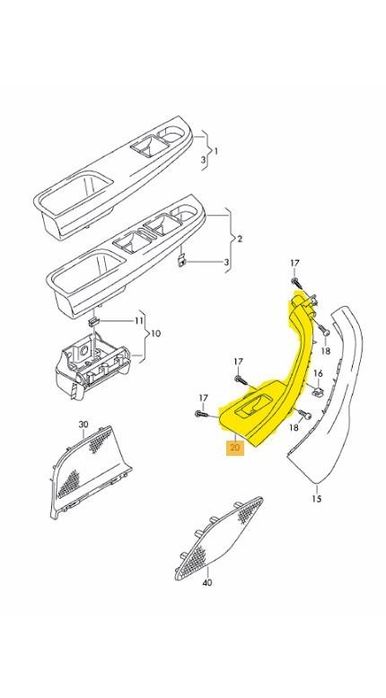 Maner interior Volkswagen EOS 2006-2015 1F7,1F8 1K0 867 180 D 81U