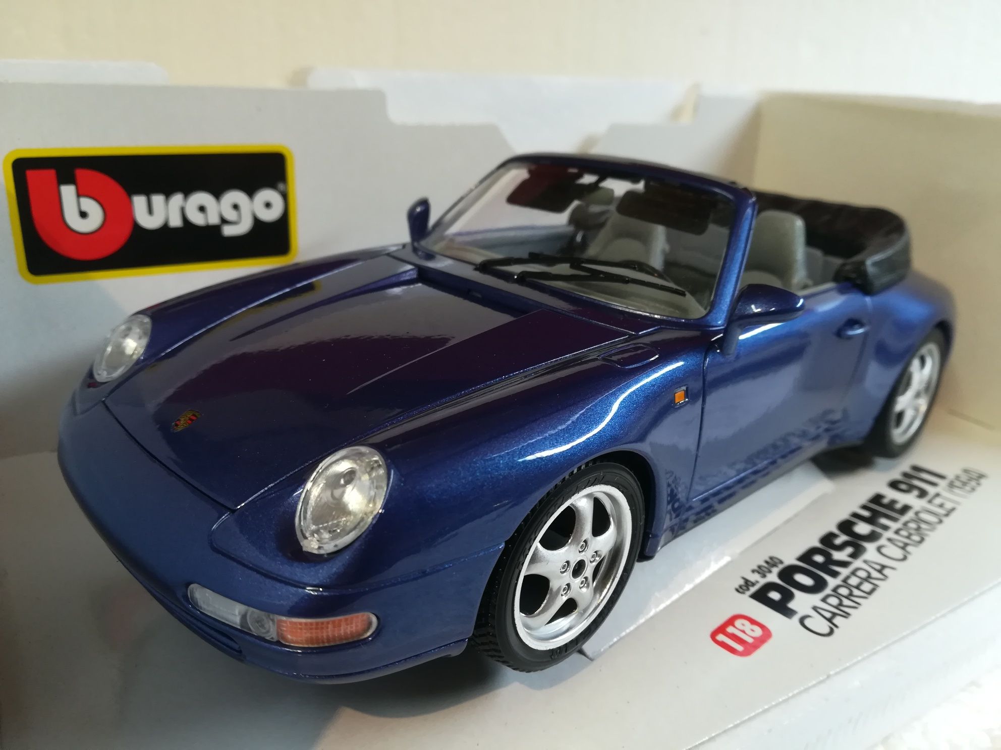 Porsche Carrera Cabriolet 1994, Bburago macheta metalica scara 1:18