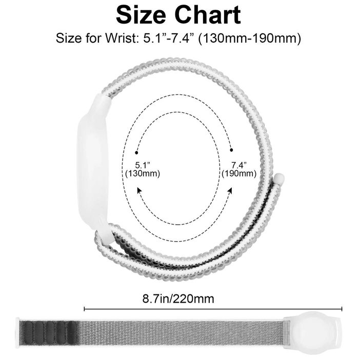 Детска найлонова гривна с велкро за Apple AirTag или друг GPS тракер