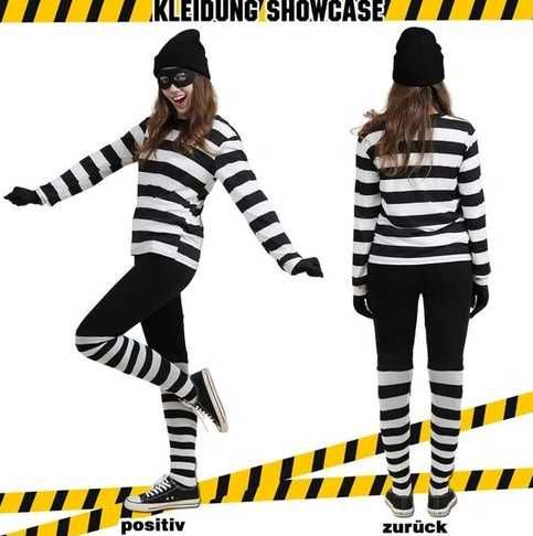 Костюм на крадец за възрастни от 7 части, карнавален костюм