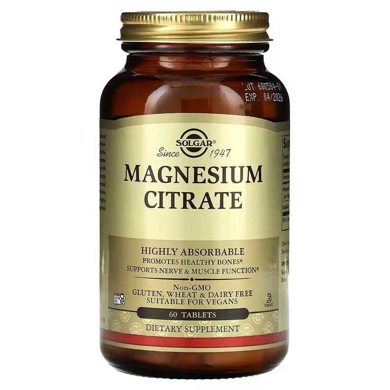 Solgar, Magnesium Citrate, Цитрат магния, 60 и 120 таблеток
