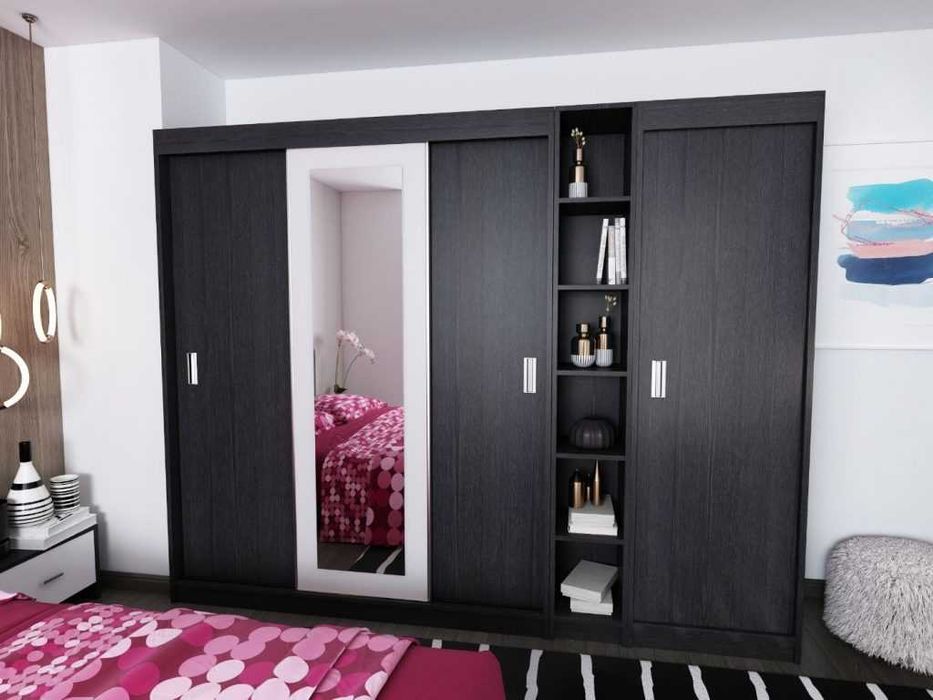 Set Mobila Dormitor Bingo F Tapitat Wenge 6 piese