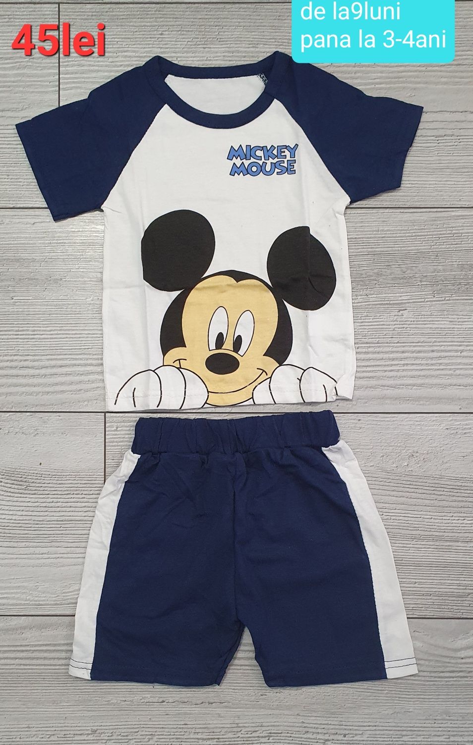 Tricou si pantaloni scurti Mikey Mouse 9 luni-4ani