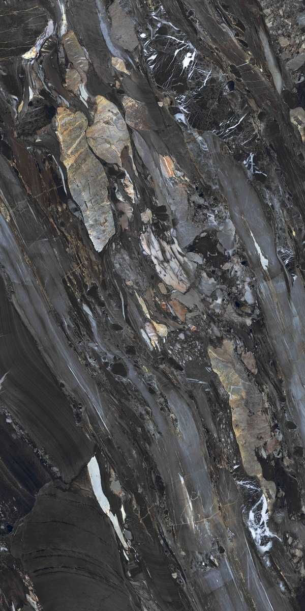 Gresie tip marmura ARION LUCIOASA rect 60x120x7 negru