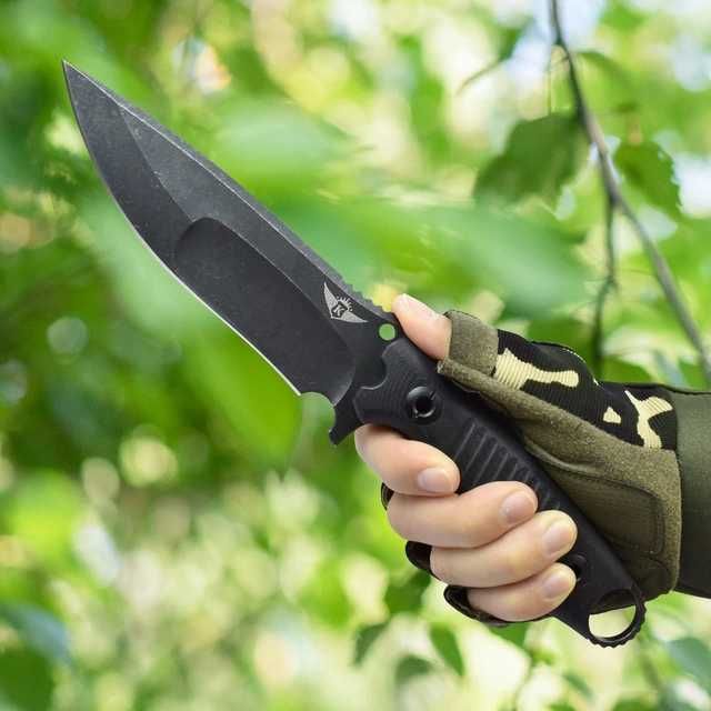 Cuțit vânătoare KOMWERO, lamă fixă D2, mâner G10, toc Kydex