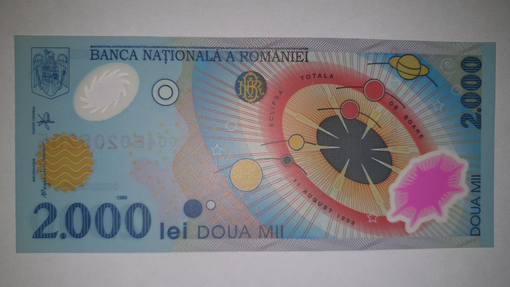 Bancnota 2000 lei eclipsa