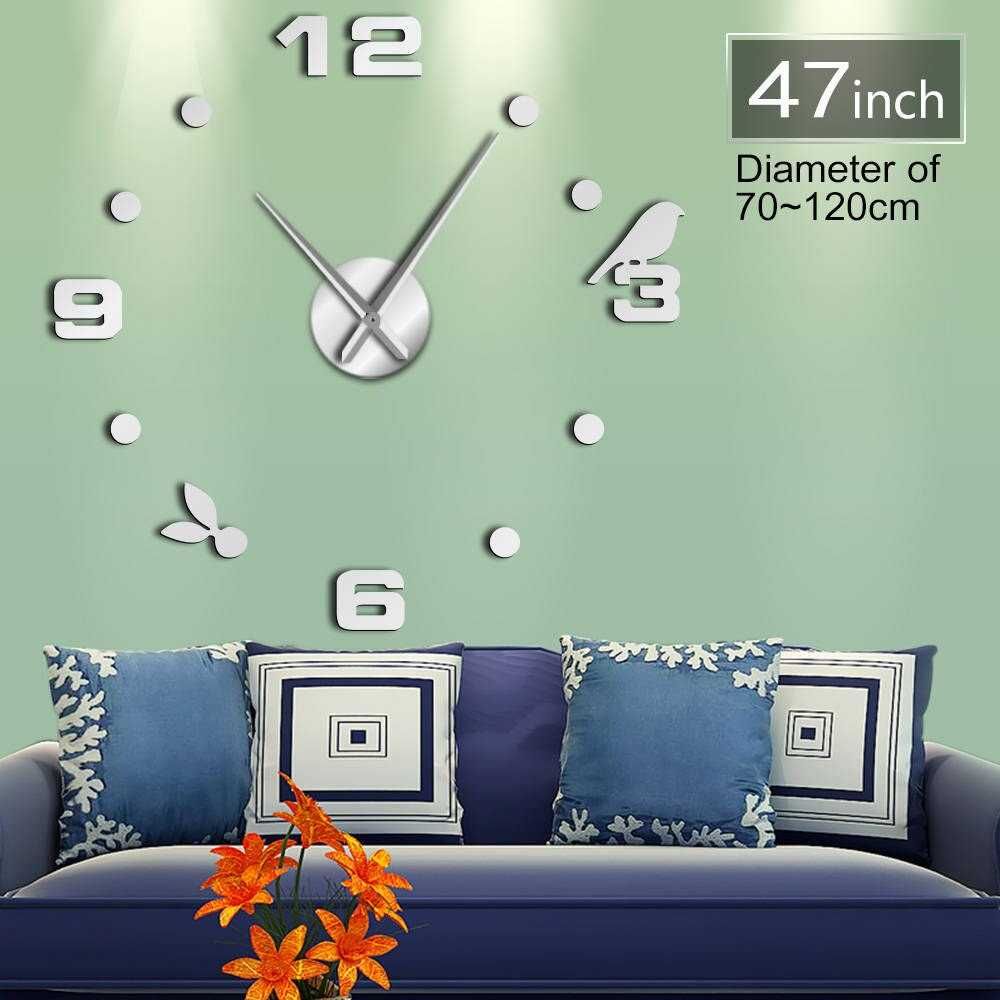Декоративен стенен часовник без рамка с 3д цифри