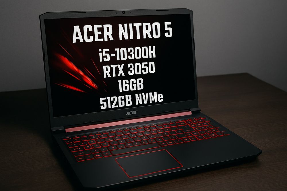 Игровой ноутбукAcer Nitro 5 | i5-10300H | RTX 3050 | 16GB | 512GB NVMe