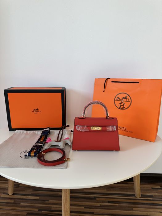 Geanta Hermes Kelly 19cm Rosu