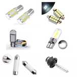 LED Auto w5w H1 H4 H7 D2S pozitii, interior, plafoniera, mers inapoi