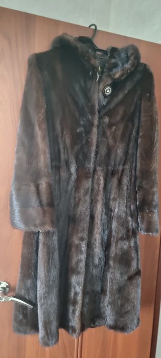 Норковая шуба с поясом