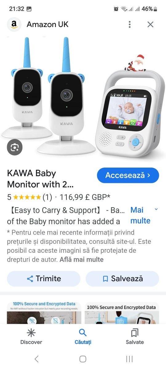 KAWA Baby Monitor with 2 Cameras
Video Baby Monitor with 2K QHD Camera