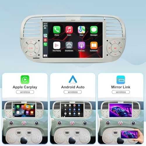 Нов Android 13 7" Радио CarPlay Fiat 500 2007/2015 GPS 5G WiFi за кола