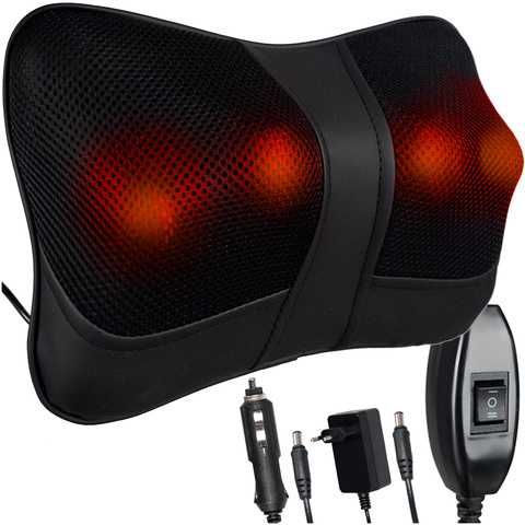 Шиацу масажна възглавница Soulima за гръб и врат, с топлина