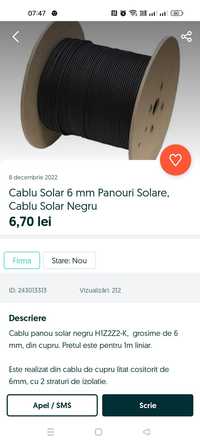 Vând cablu panouri solare