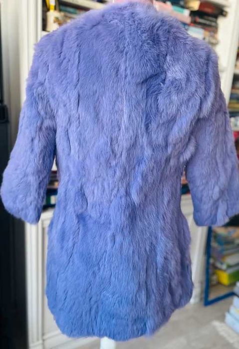 Haină de blană mov/liliachie din blană naturală – mărimea S