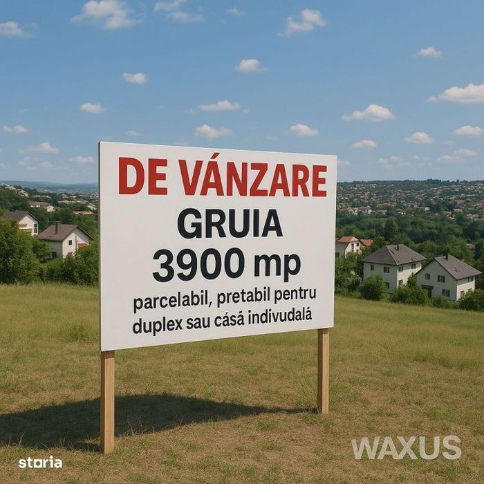 Teren intravilan in Gruia, 3900mp, pretabil duplex /casa individuala