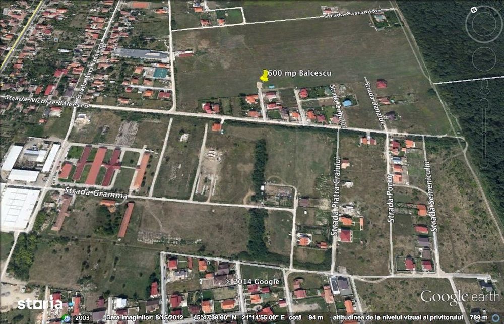 De vanzare teren intravilan in suprafata de 850 mp