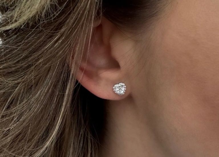 3 perechi cercei silver inima cu pietre zirconia