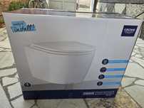 Чисто нова конзолна тоалетна чиния със седалка от GHROE. Bau Ceramic