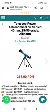 Telescop 40mm, 25/50 grade nou