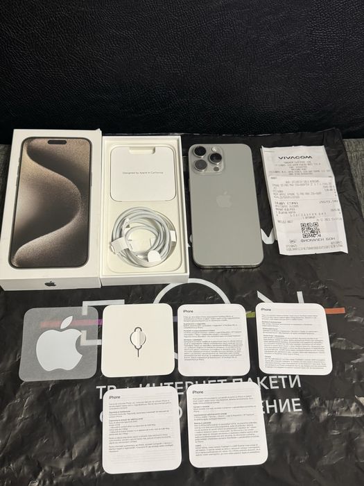 КАТО НОВ 256GB iPhone 15 PRO MAX Гаранция Vivacom 2025 г. Natural