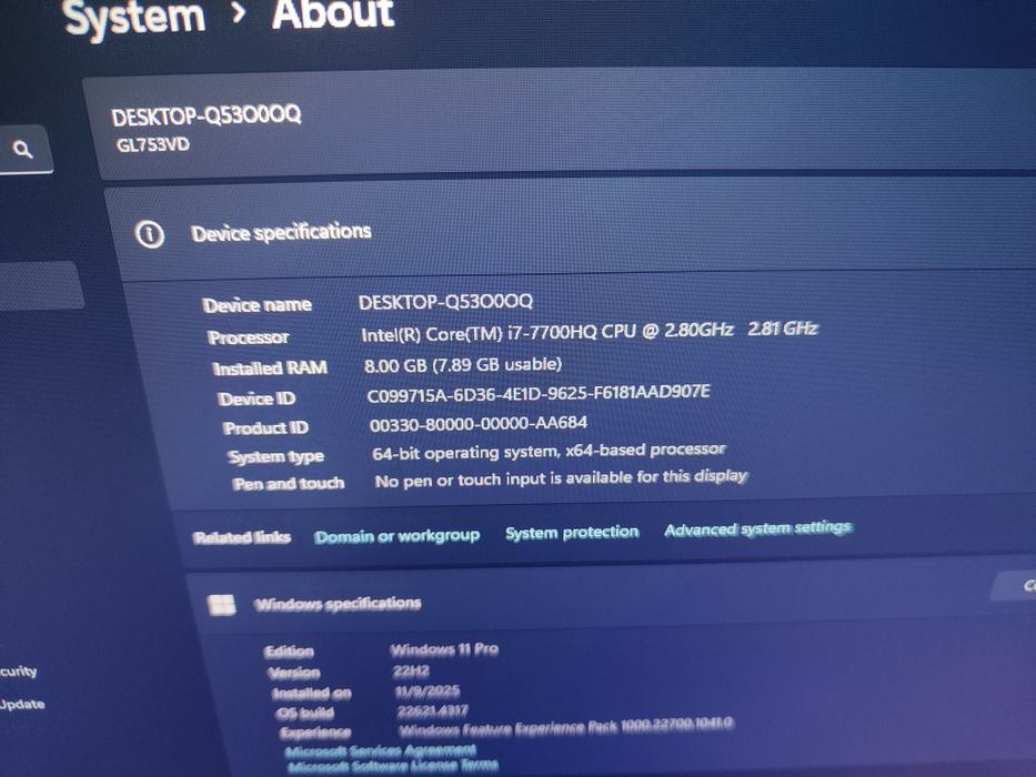 Laptop gaming asus rog gl753V