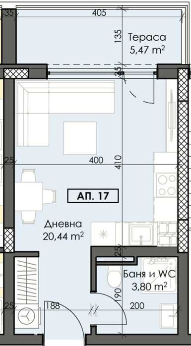 Едностаен апартамент в Тракия