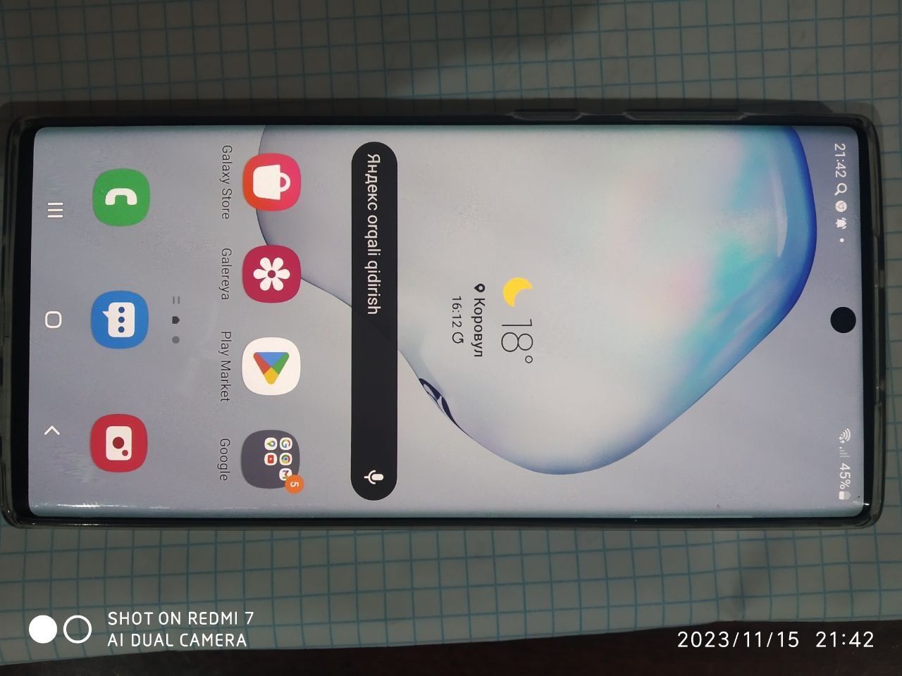 Samsung Note 10  Holati ideal