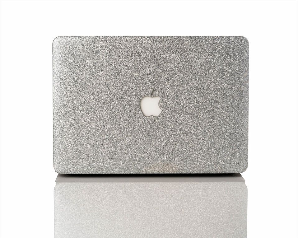 Защитен кейс протектор за MacBook Pro 13", сребрист брокат
