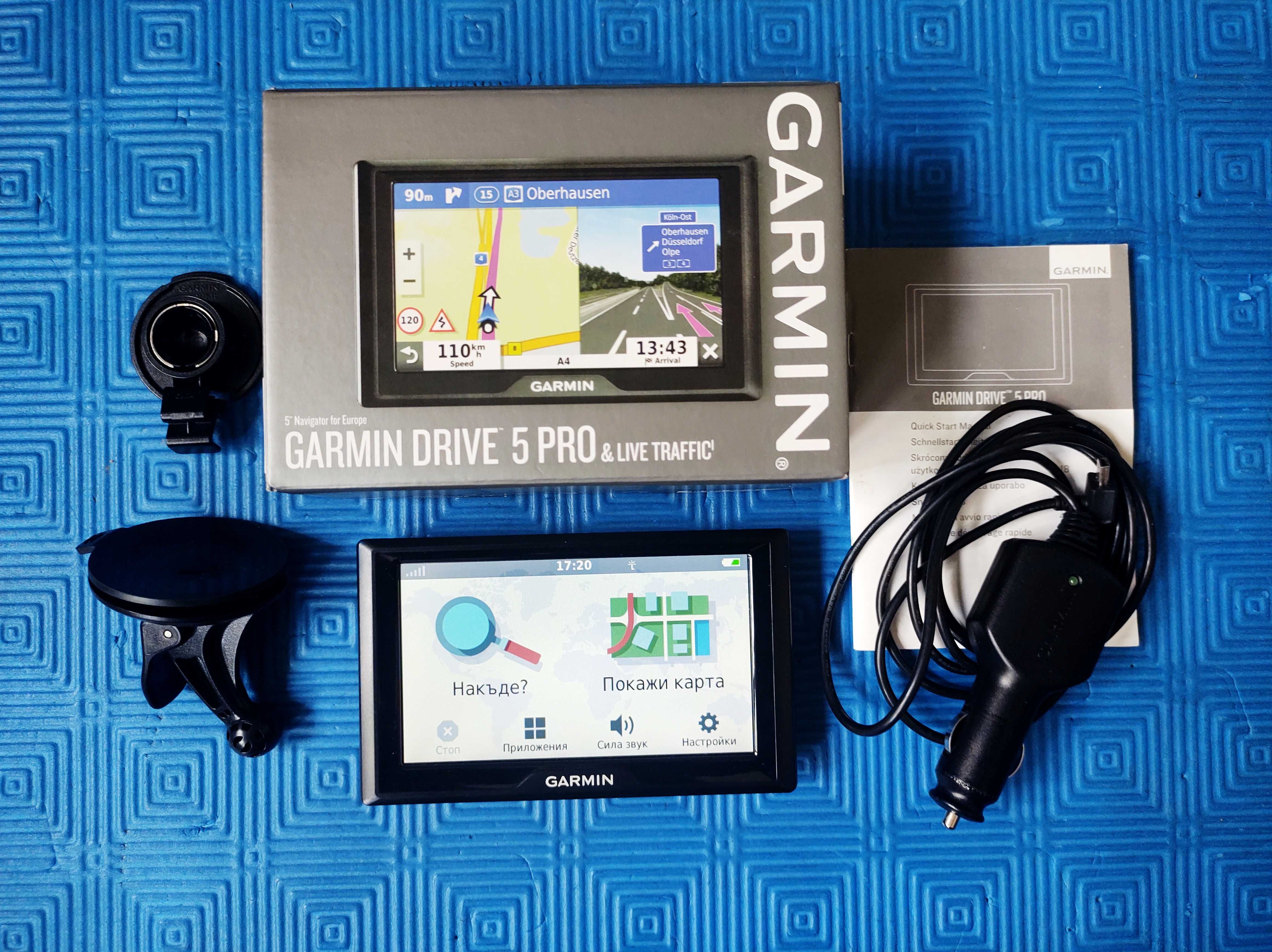 Маркова навигация Garmin Drive 5 Pro карти на цяла Европа 5 инча екран